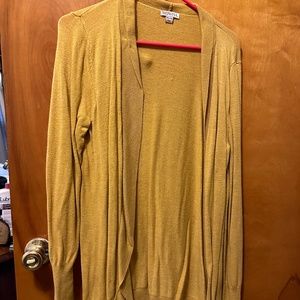 Women's Mustard Yellow Merona brand cardigan in size XL